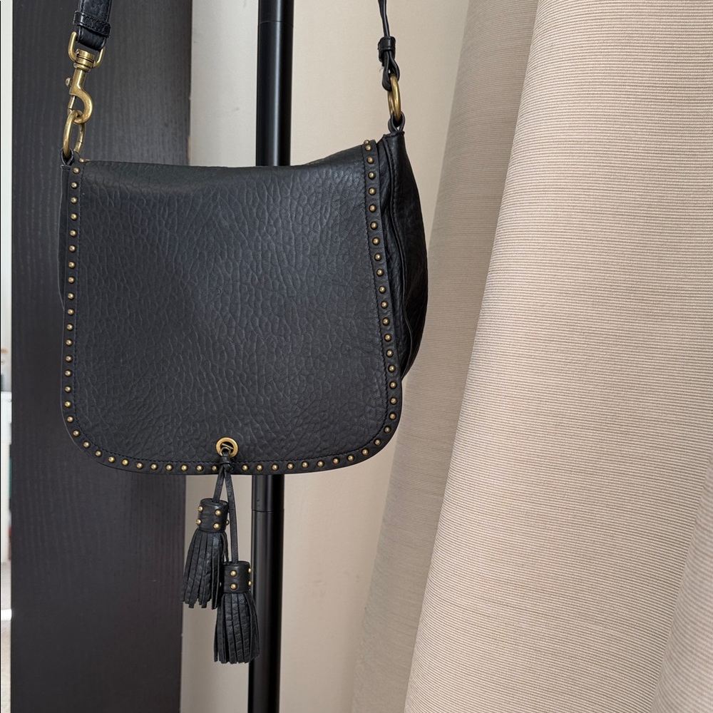 Badgley Mischka Black Crossbody Bag with Gold Accents